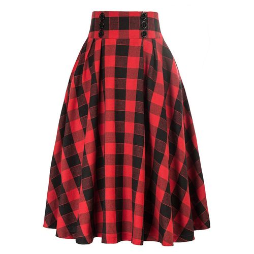 England Style Red Plaid Skirts - musthaveskirts - Modalova