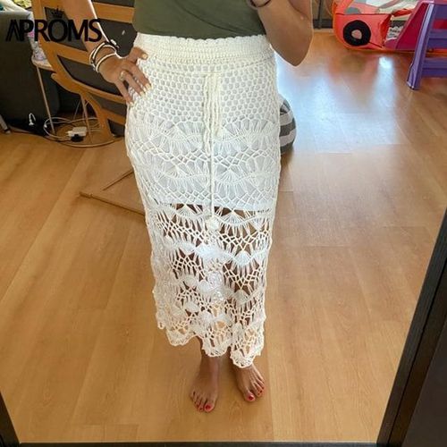 Bohemia Crochet Long Maxi Skirt - musthaveskirts - Modalova