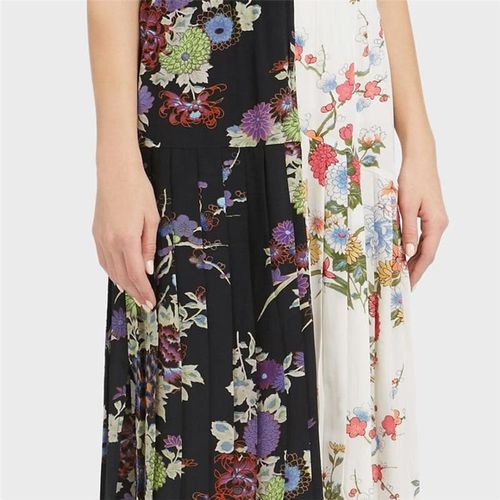 Asymmetrical Floral Print Pleated Skirt - musthaveskirts - Modalova
