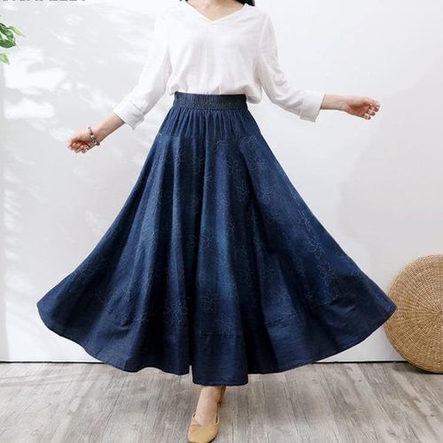 Blue Denim Jeans Lady Skirt - musthaveskirts - Modalova