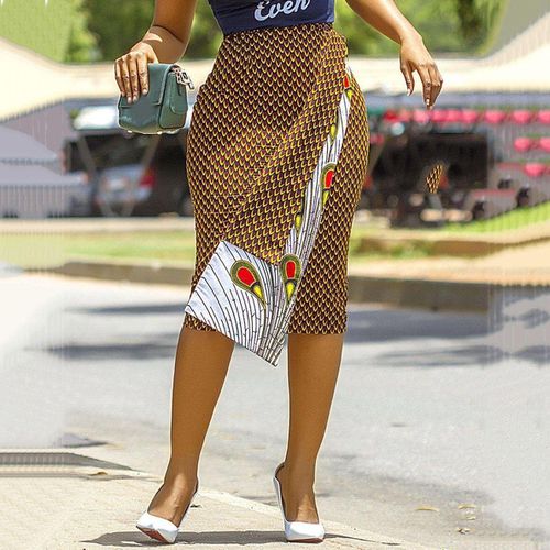 Bodycon Mid Calf Printed Pencil Skirts - musthaveskirts - Modalova