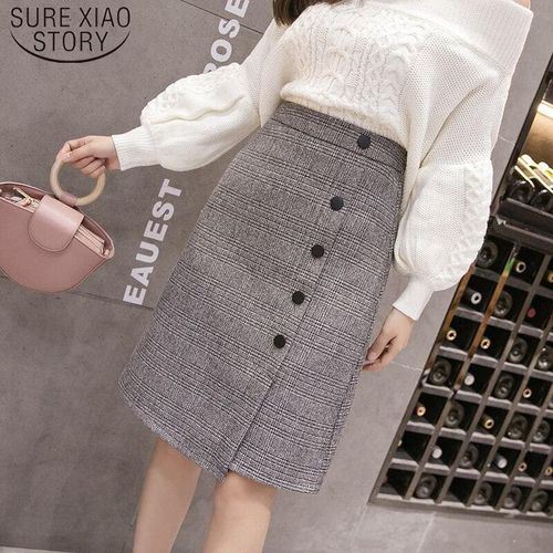 Buttons High Waist Skirt - musthaveskirts - Modalova