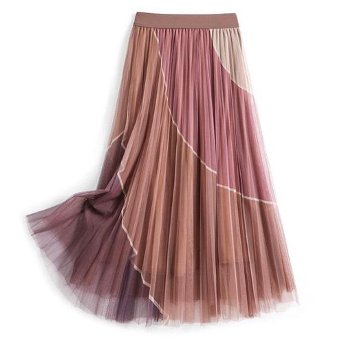 Layers Tulle Pleated Long Skirts - musthaveskirts - Modalova