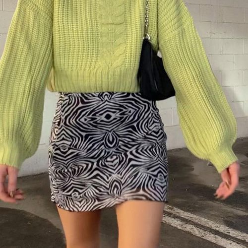 Vintage Striped Short Pencil Skirt - musthaveskirts - Modalova