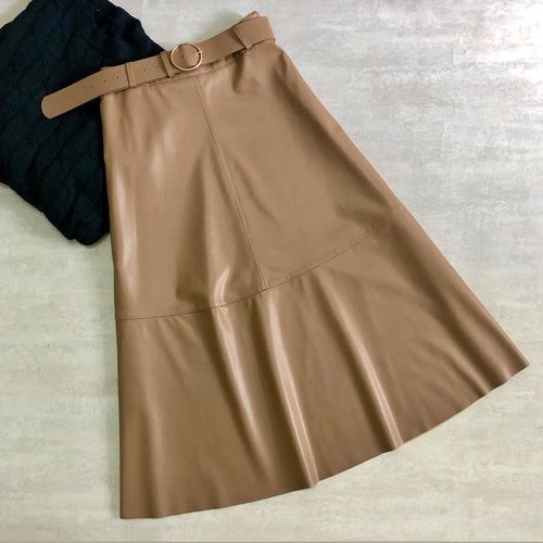 Western Style Slim Pu Leather Skirt Belt - musthaveskirts - Modalova