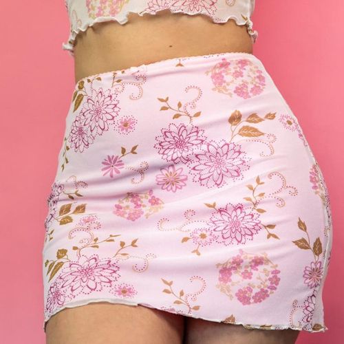 Floral Pattern Mini Skirt - musthaveskirts - Modalova
