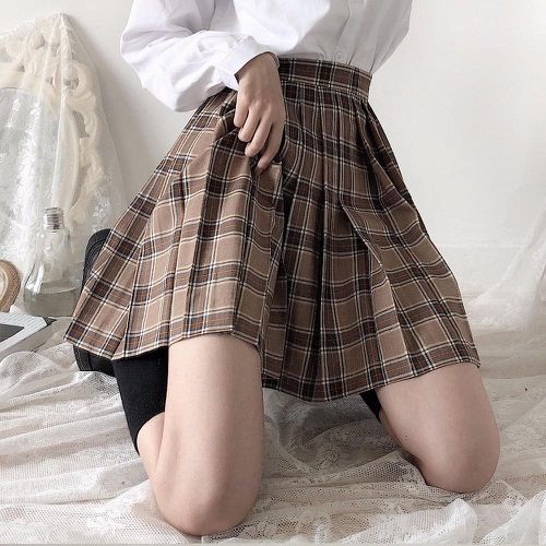 Japanese Preppy Style Pleated Skirt - musthaveskirts - Modalova
