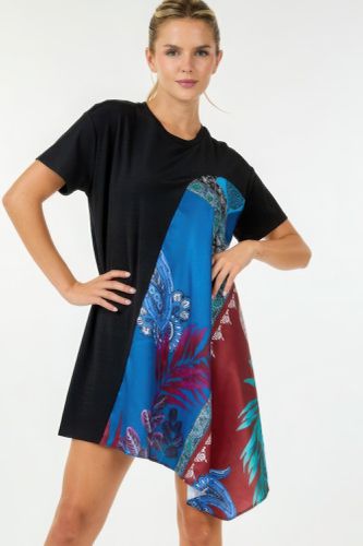 Print Handkerchief Tunic Top - KandyKouture - Modalova