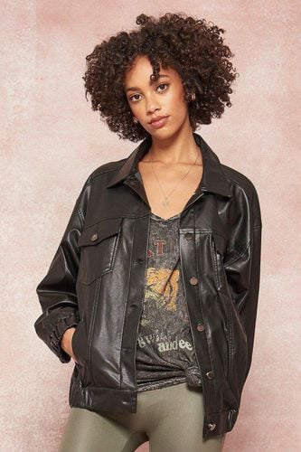 A Faux Leather Jacket - KandyKouture - Modalova