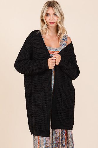 Mittoshop Open Front Long Sleeve Longline Cardigan - Trendsi - Modalova