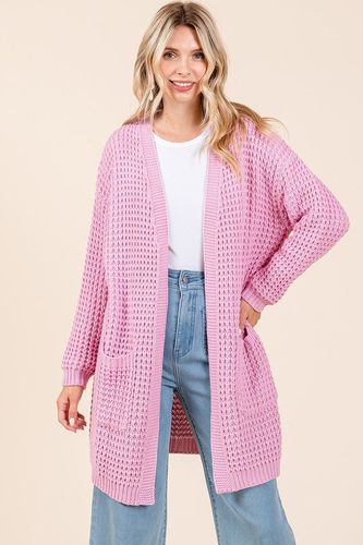 Mittoshop Open Front Long Sleeve Longline Cardigan - Trendsi - Modalova