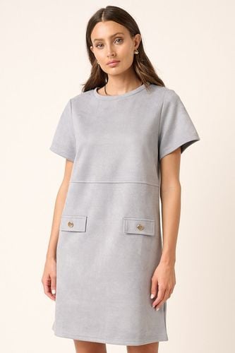 Mittoshop Suede Short Sleeve Mini Dress - Trendsi - Modalova