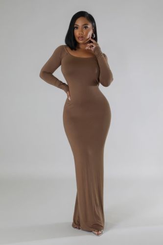 Long Sleeves Stretch Dress - KandyKouture - Modalova