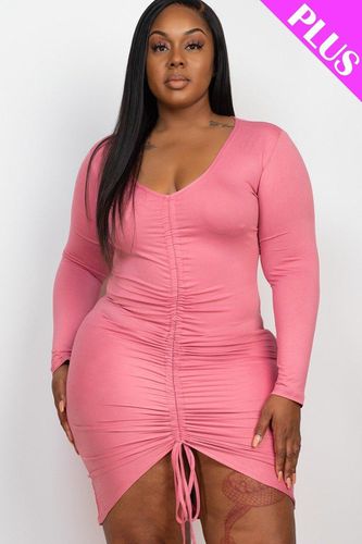 Plus Size Drawstring Ruched Front - KandyKouture - Modalova