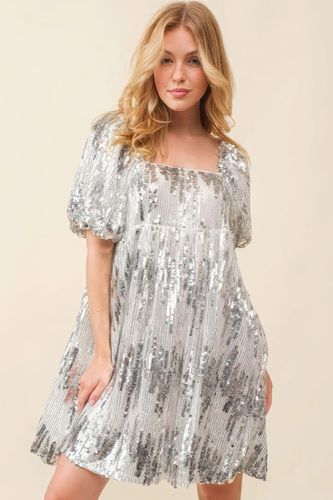 Sequin Babydoll Mini Dress - KandyKouture - Modalova