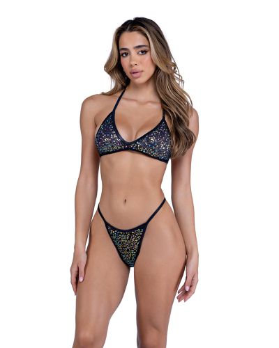 Sequin Fishnet Bikini Top - Roma Costume - Modalova