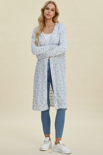 Double Take Full Size Open Front Longline Cardigan - Trendsi - Modalova