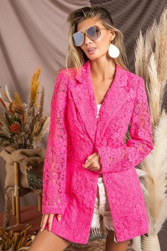 BiBi Single-Breasted Long Sleeve Lace Blazer - Trendsi - Modalova