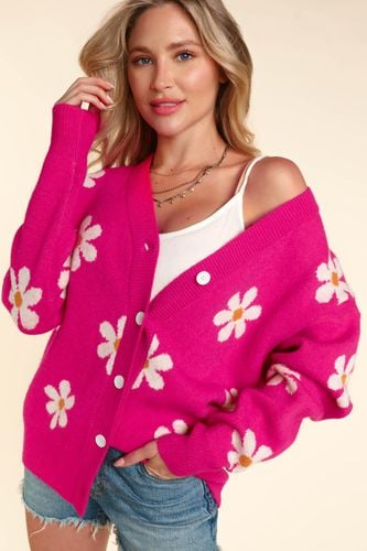 Haptics Full Size Daisy Floral Button Down Long Sleeve Cardigan - Trendsi - Modalova