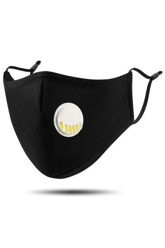 Black Reusable Filter Respirator Face Mask (Adjustable Nose Piece) - Kandy Kouture - Modalova