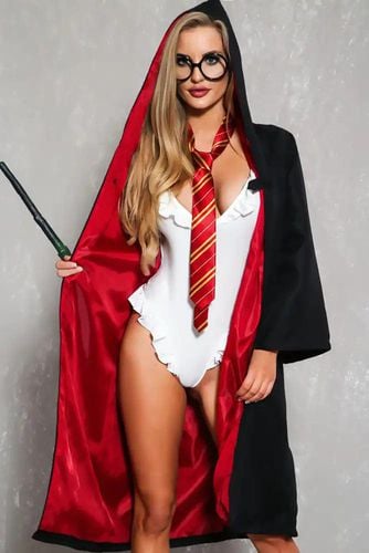 Black Sexy Wizard 3 Piece Harry Halloween Costume - Kandy Kouture - Modalova