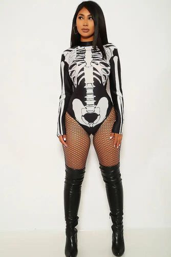 Black White Bad To The Bone 1 Piece Costume - Kandy Kouture - Modalova