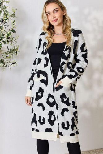 BiBi Leopard Open Front Cardigan - Trendsi - Modalova