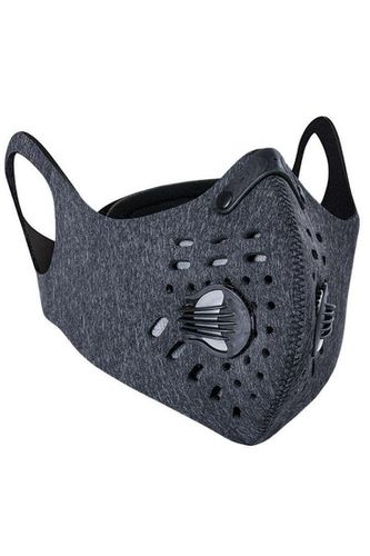 Grey Double Respirator Filter Reusable Face Mask - Kandy Kouture - Modalova