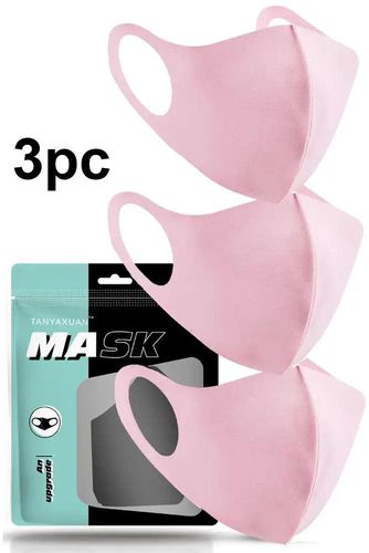 Light Pink Breathable Reusable Washable 3 Piece Face Mask - Kandy Kouture - Modalova