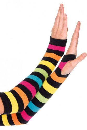 Rainbow Gauntlet Arm Warmer Gloves - AMIClubwearStore - Modalova