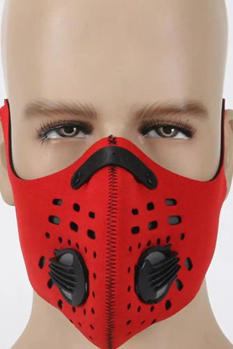 Red Double Respirator Filter Reusable Face Mask - Kandy Kouture - Modalova