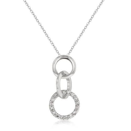 Rhodium Plated Finish Triplet Hoop Pendant - AMIClubwear - Modalova