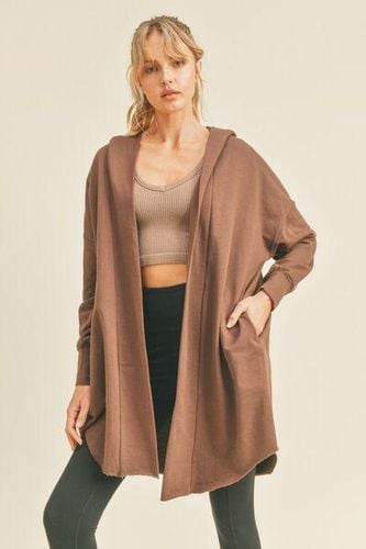 Kimberly C Open Front Longline Hooded Cardigan - Trendsi - Modalova