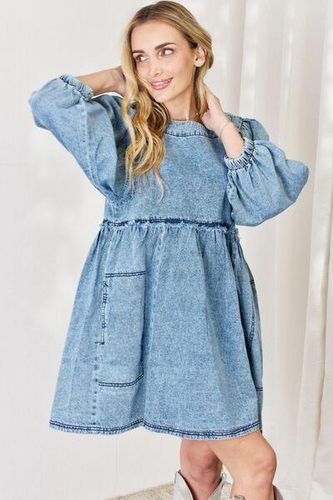 HEYSON Full Size Oversized Denim Babydoll Dress - Trendsi - Modalova