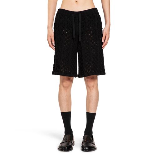 Openwork Crochet Knit Shorts - LANEUS - Modalova