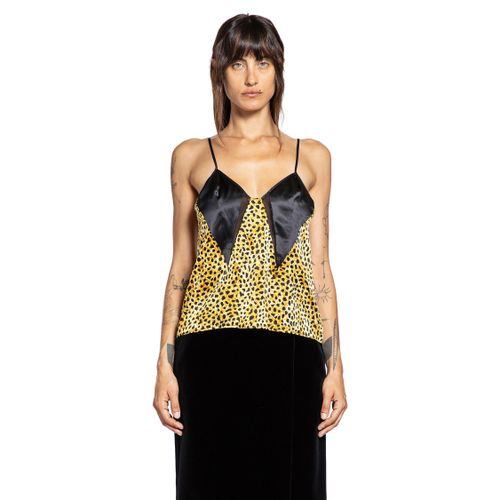 Cheetah Allover Silk Slip Camisole - VERSACE - Modalova
