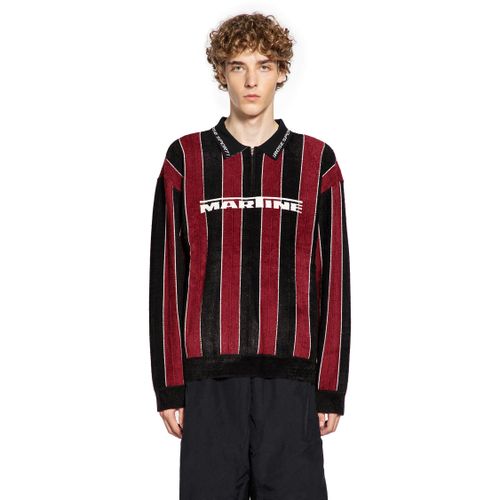 Striped Cotton-Wool Polo Shirt - MARTINE ROSE - Modalova