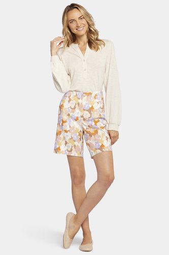Pocket Bermuda Short Blumendruck Stretch-Leinen | - Nydj - Modalova