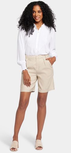 Relaxed Short Beige Stretch-Leinen | - Nydj - Modalova