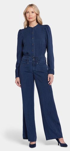 High Rise Teresa Wide Leg Jeans Dark Blue Striped Premium Denim | - Nydj - Modalova
