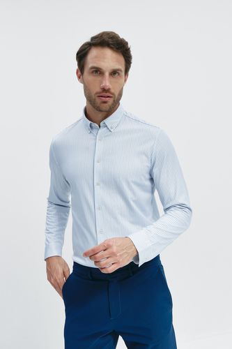 Camisa de hombre casual doble tono azul regular - Sepiia - Modalova
