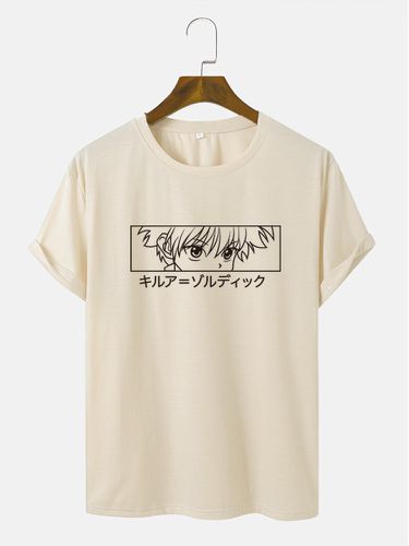 Mens Anime Figure Japanese Print Crew Neck Short Sleeve T-Shirts - Mensclo - Modalova