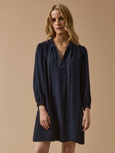 Robe housse courte crêpe uni femme - Cyrillus - Modalova