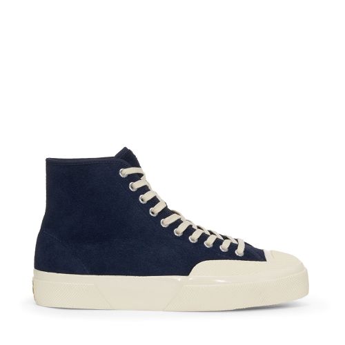 WORKS HAIRY SUEDE - Le - Mid Cut - Unisex - NAVY-OFF WHITE - Superga - Modalova