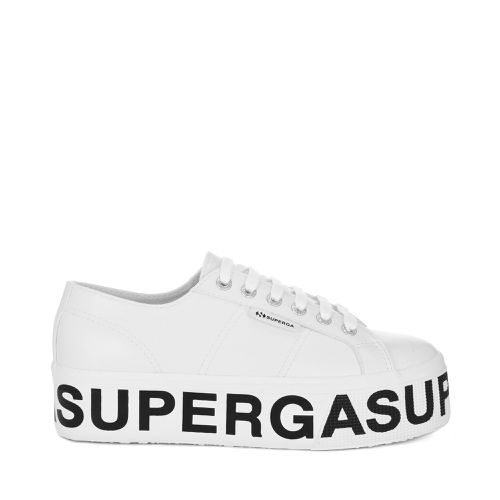 Vegan Material Platform Lettering - Scarpe - Sneakers - Bianco - Donna - 35 - Superga - Modalova