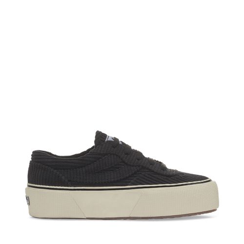 REVOLLEY PLATFORM CORDUROY - Deportivas - Cuña - Mujer - NEGRO BRISTOL-FOFF BLANCO - Superga - Modalova