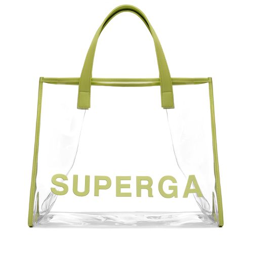 BOLSO SHOPPING TRANSPARENTE - Bolsos - Shopping Bag - Mujer - VERDE LIMA SOLEADO - Superga - Modalova