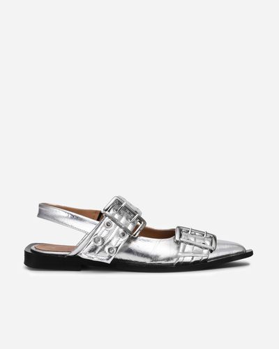 Feminine Buckle Ballerina Metallic - 41 - Ganni - Modalova