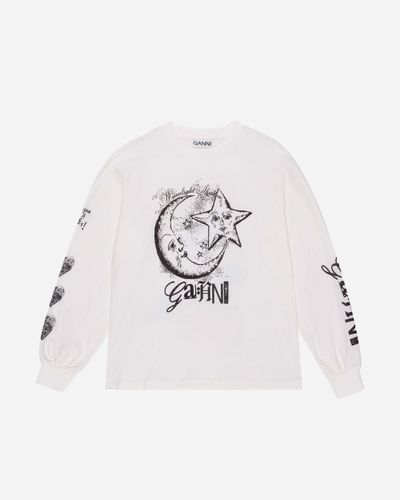 Future Heavy Jersey Moon T-shirt | L - Egret - Ganni - Modalova