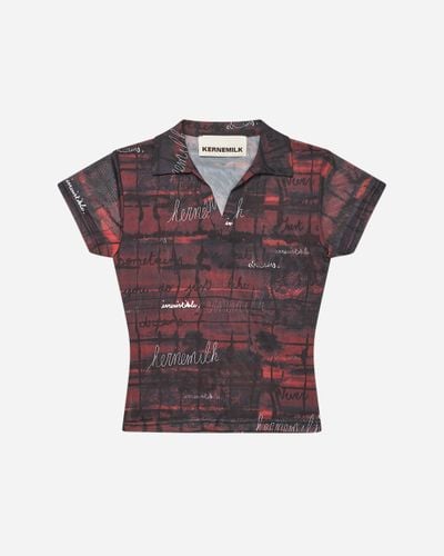 Soleil Polo T-shirt 4 - /Red Print - Kernemilk - Modalova